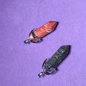 Green and orange chakra pendants